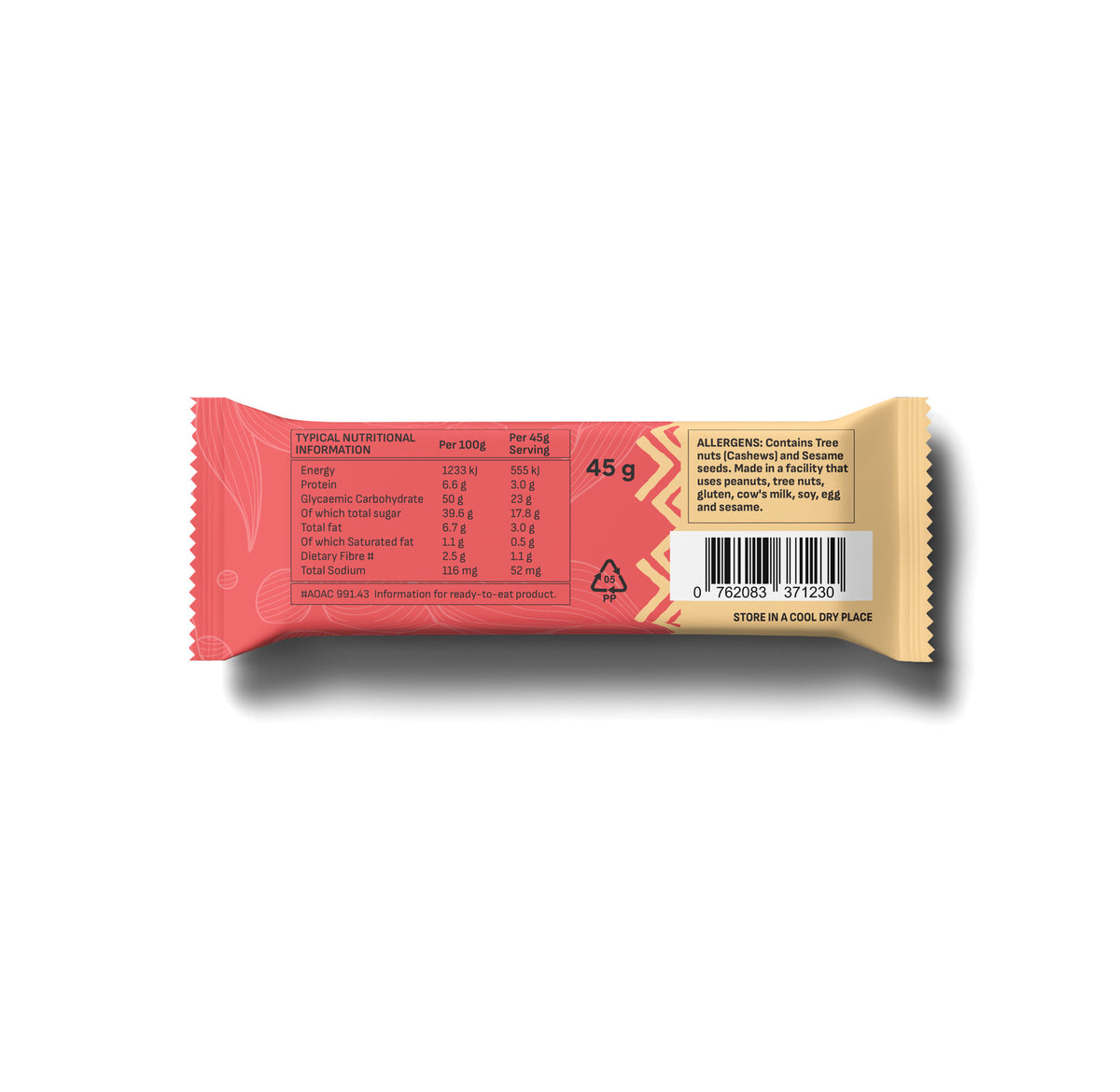 Kula - Energy Bar Mango, Cashew & Hibiscus 45g