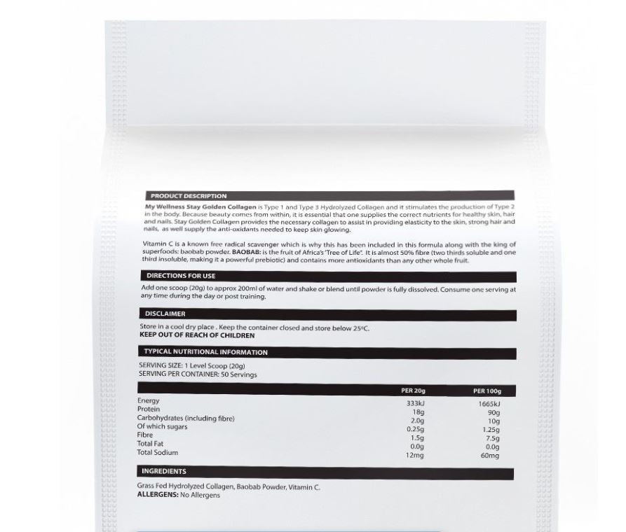My Wellness - Pure Collagen + Vitamin C Unflavoured 1kg