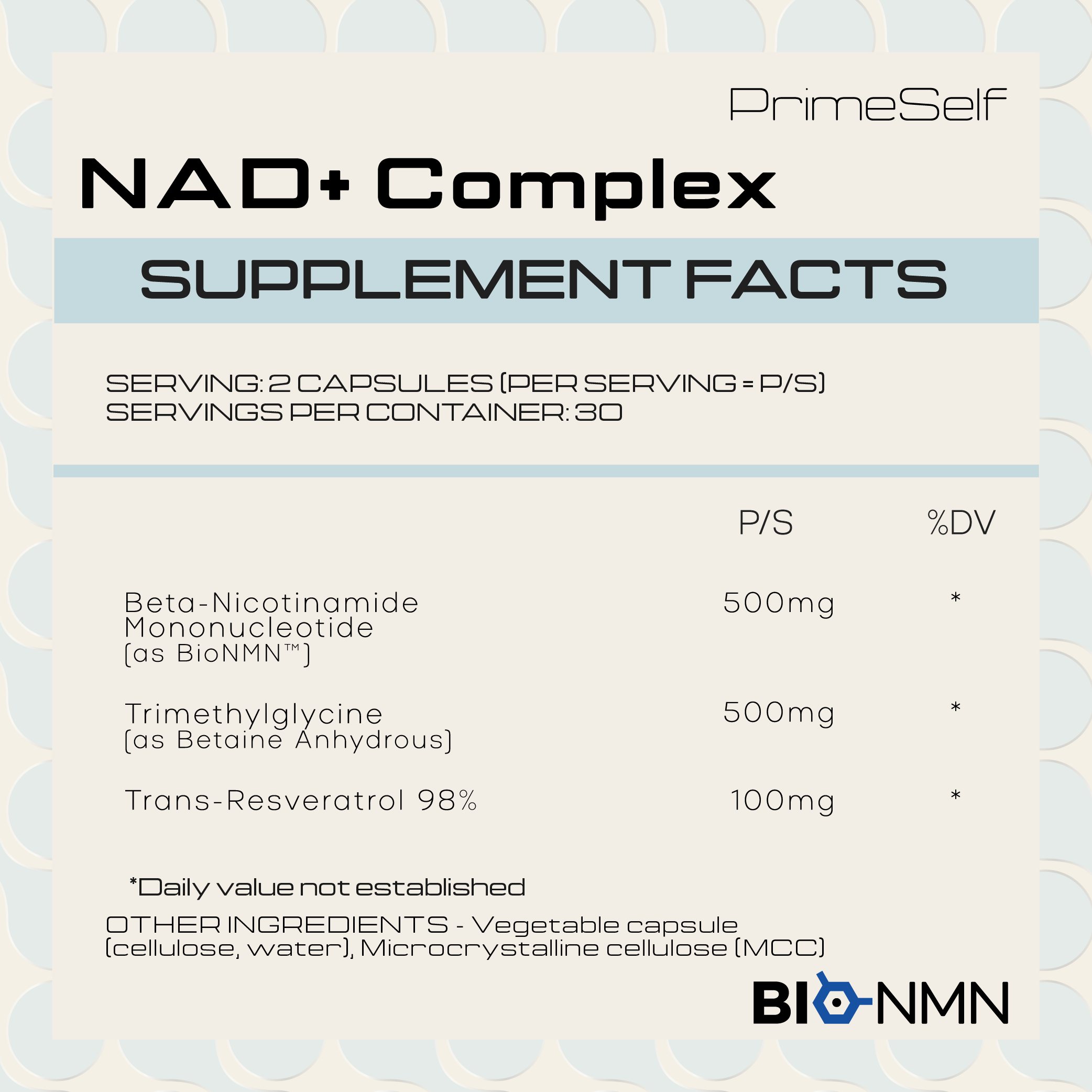 PrimeSelf - NAD+ Complex 60s