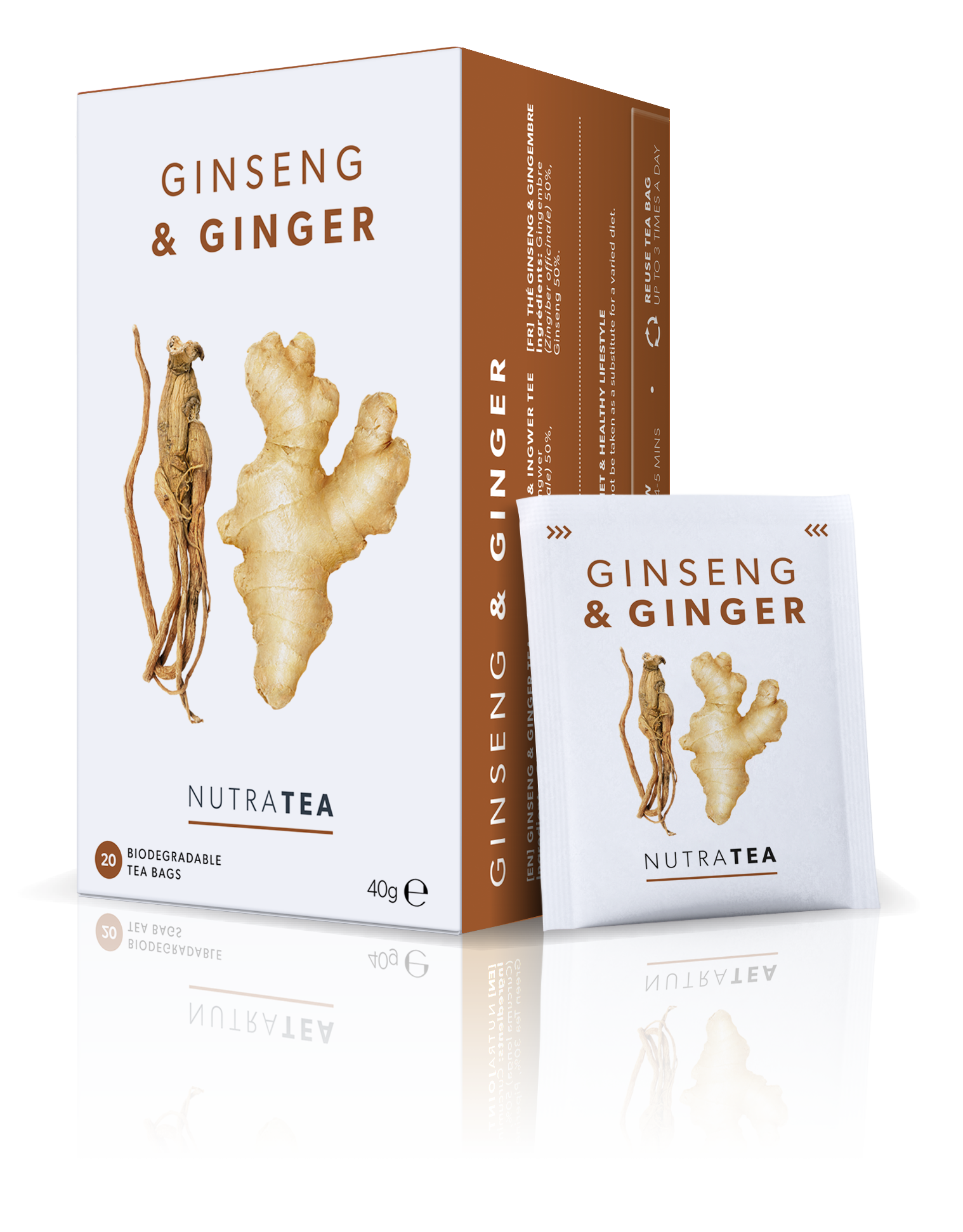 NutraTea - Tea Ginseng & Ginger Herbal Blend 20s 40g