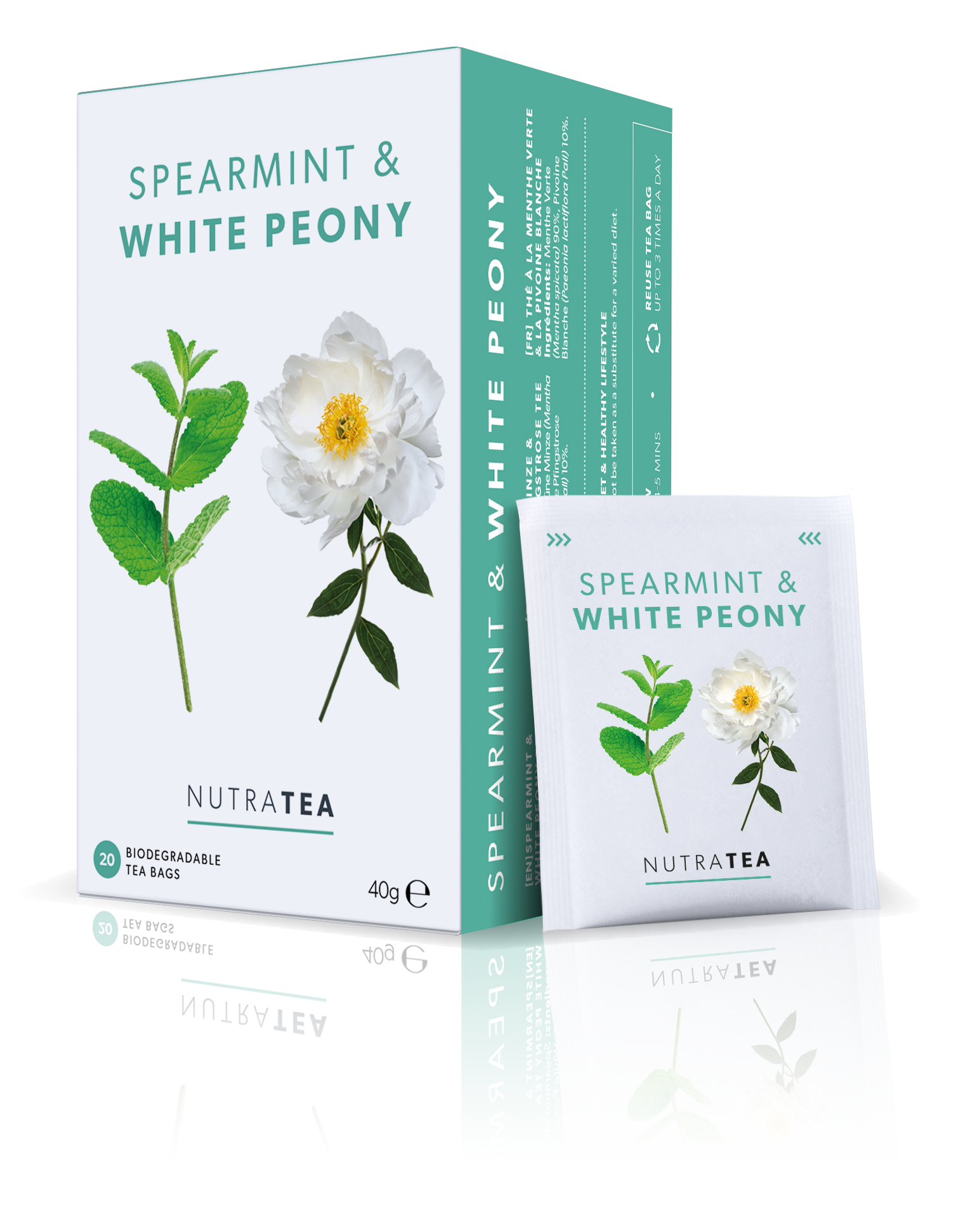 NutraTea - Tea Spearmint & White Peony Herbal Blend 20s 40g