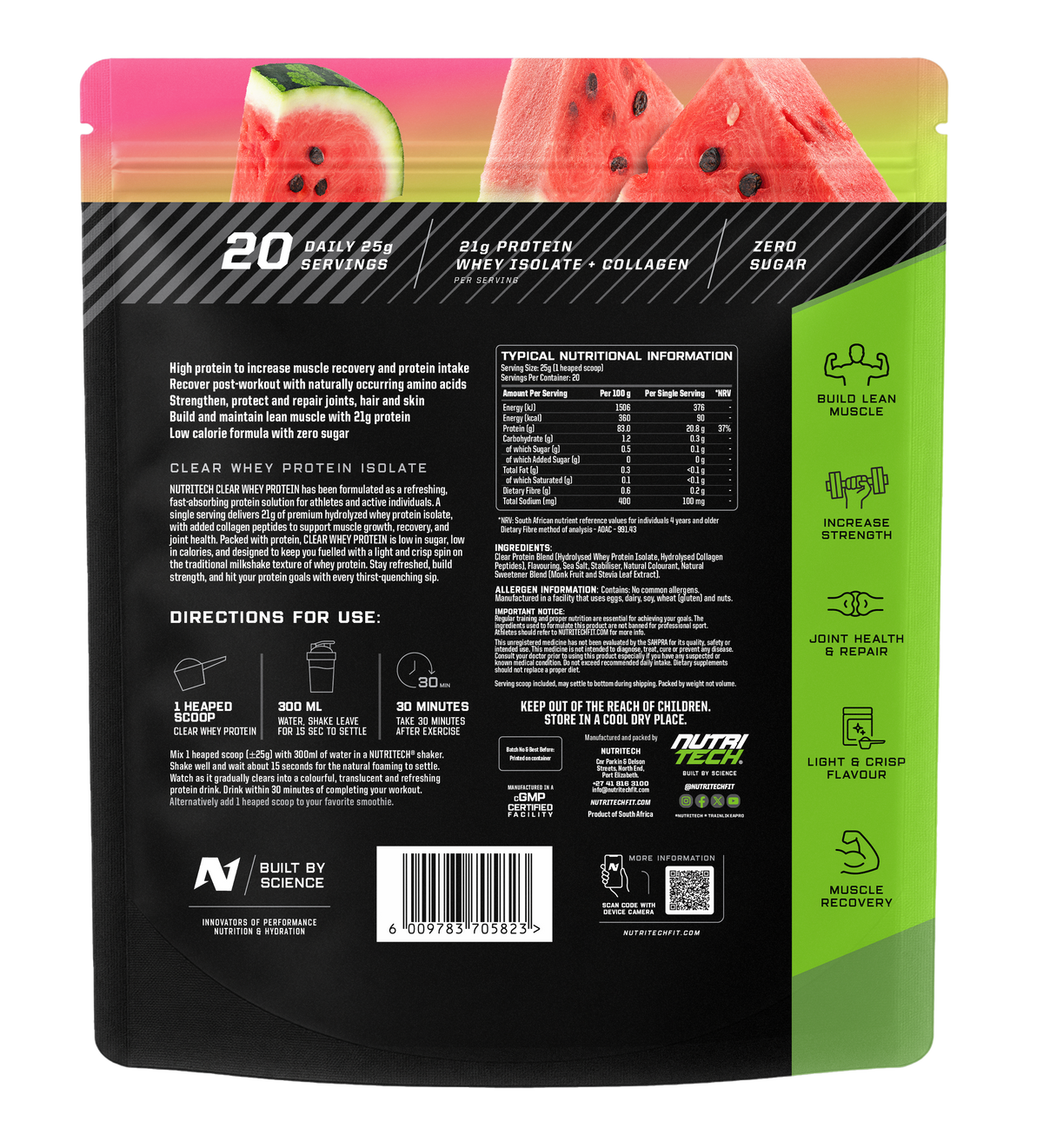 Nutritech - Clear Whey Protein Isolate Watermelon 500g