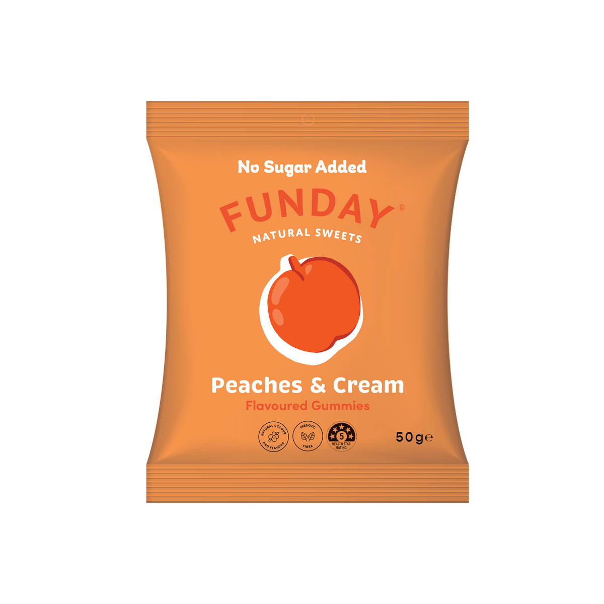 FUNDAY - Gummies Peaches & Cream No Added Sugar 50g