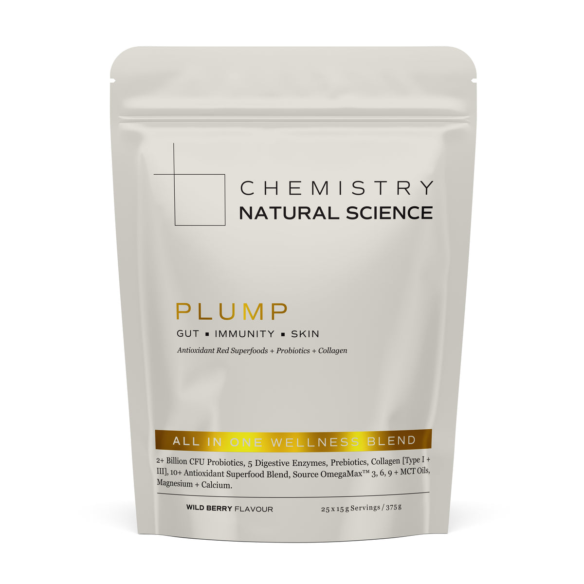 Chemistry Natural Science - Plump Gut Immunity Skin Wellness Blend 375g