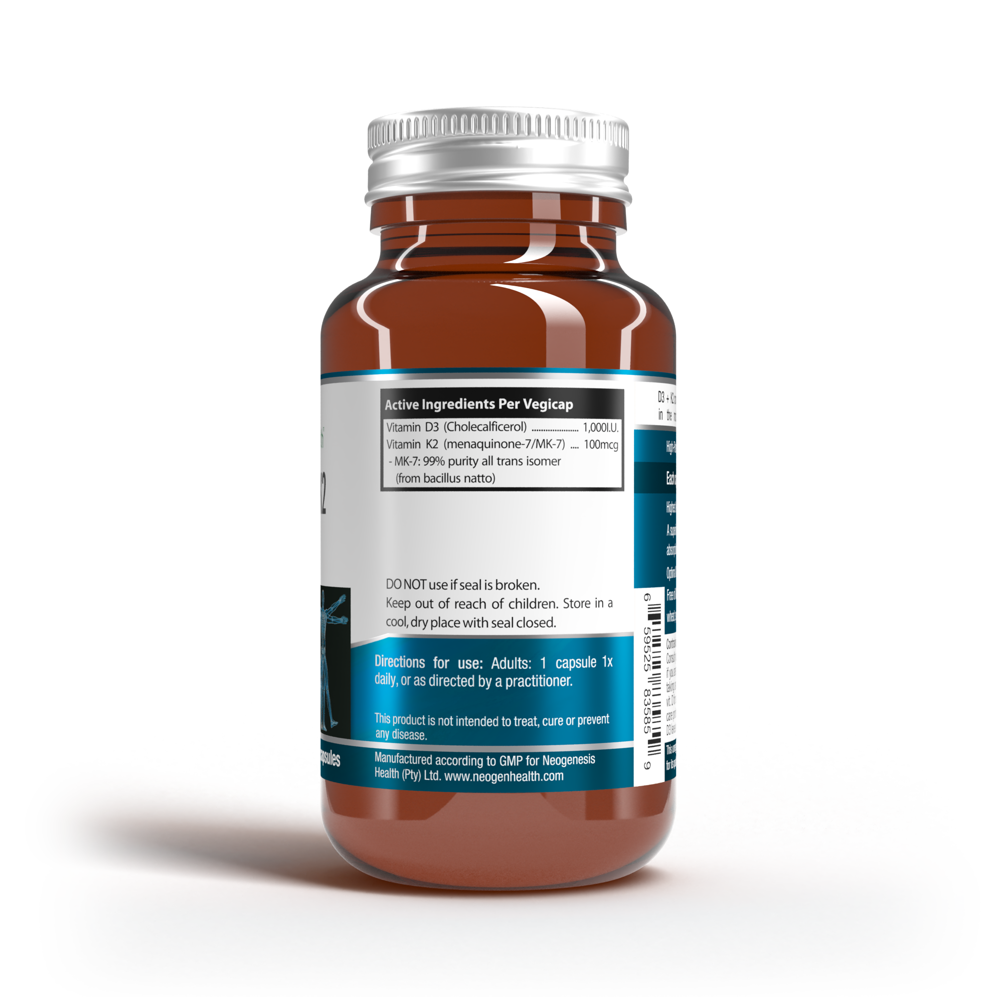 NeoGenesis - Pure D3 (1000iu) + K2 (100mcg) 60s