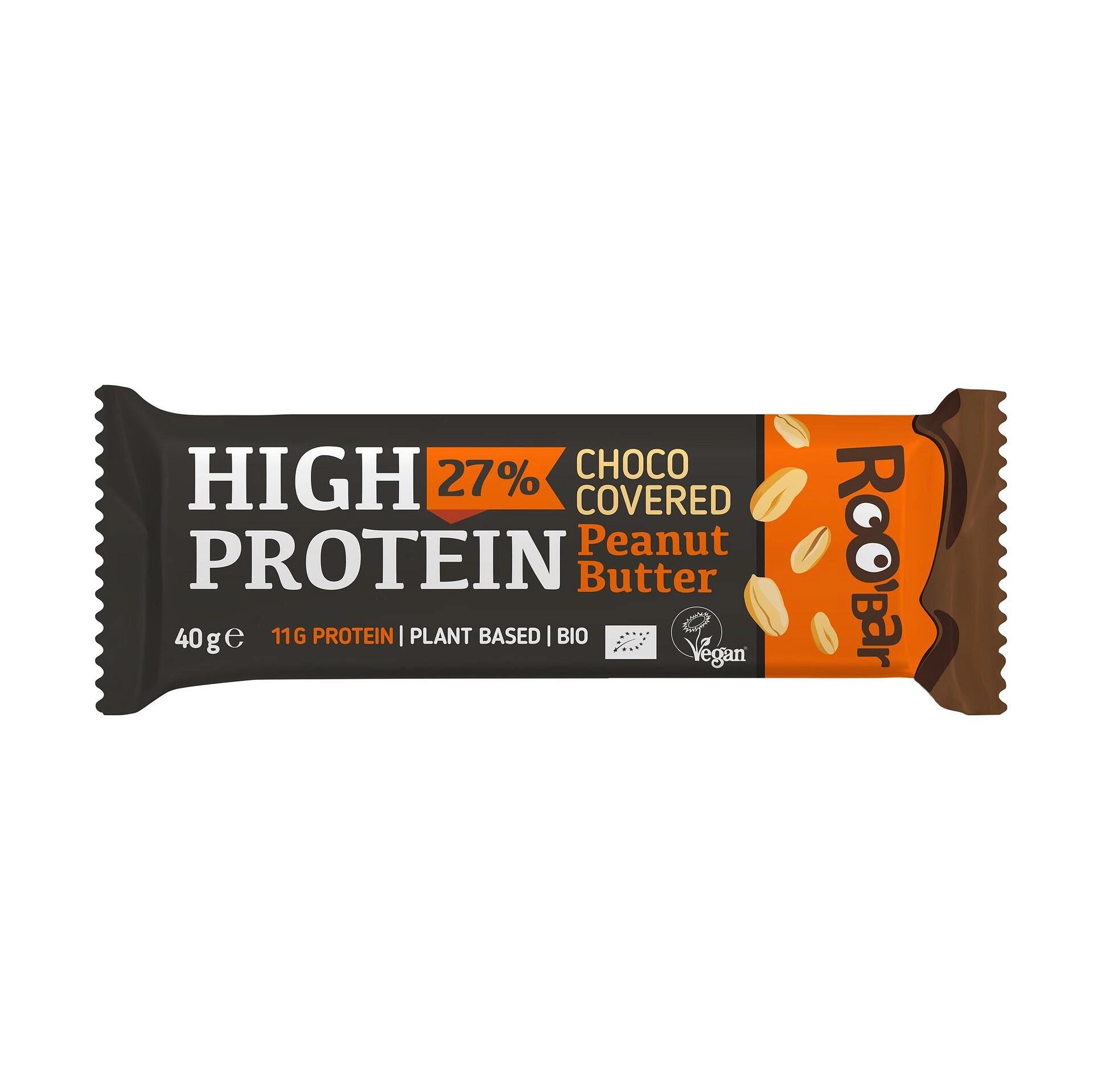 Roobar - Bar Peanut Chocolate Covered High Protein 40g