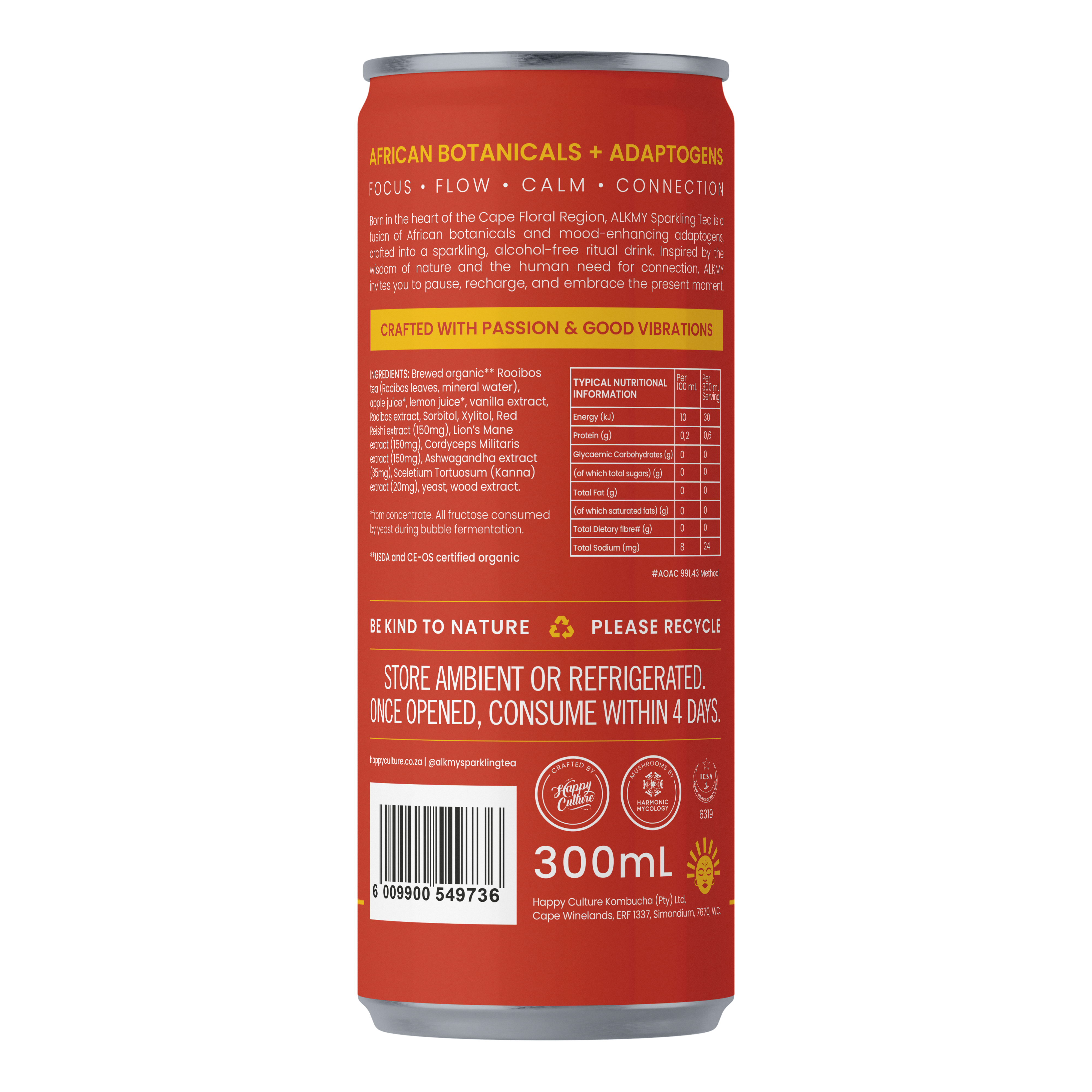 Alkmy - Sparkling Tea Rooibos Vanilla 300ml