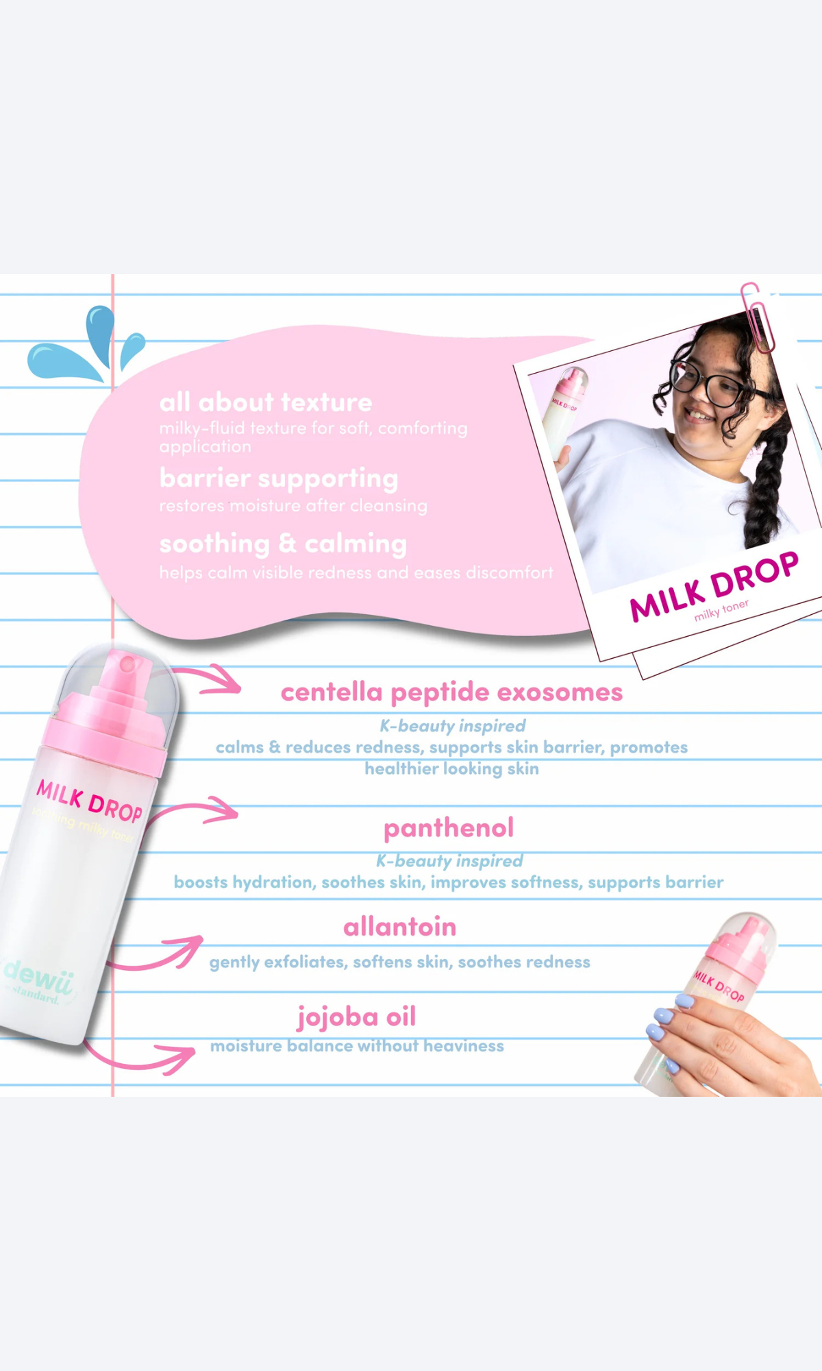 Dewii - Milk Drop Milky Toner With Centella 100ml