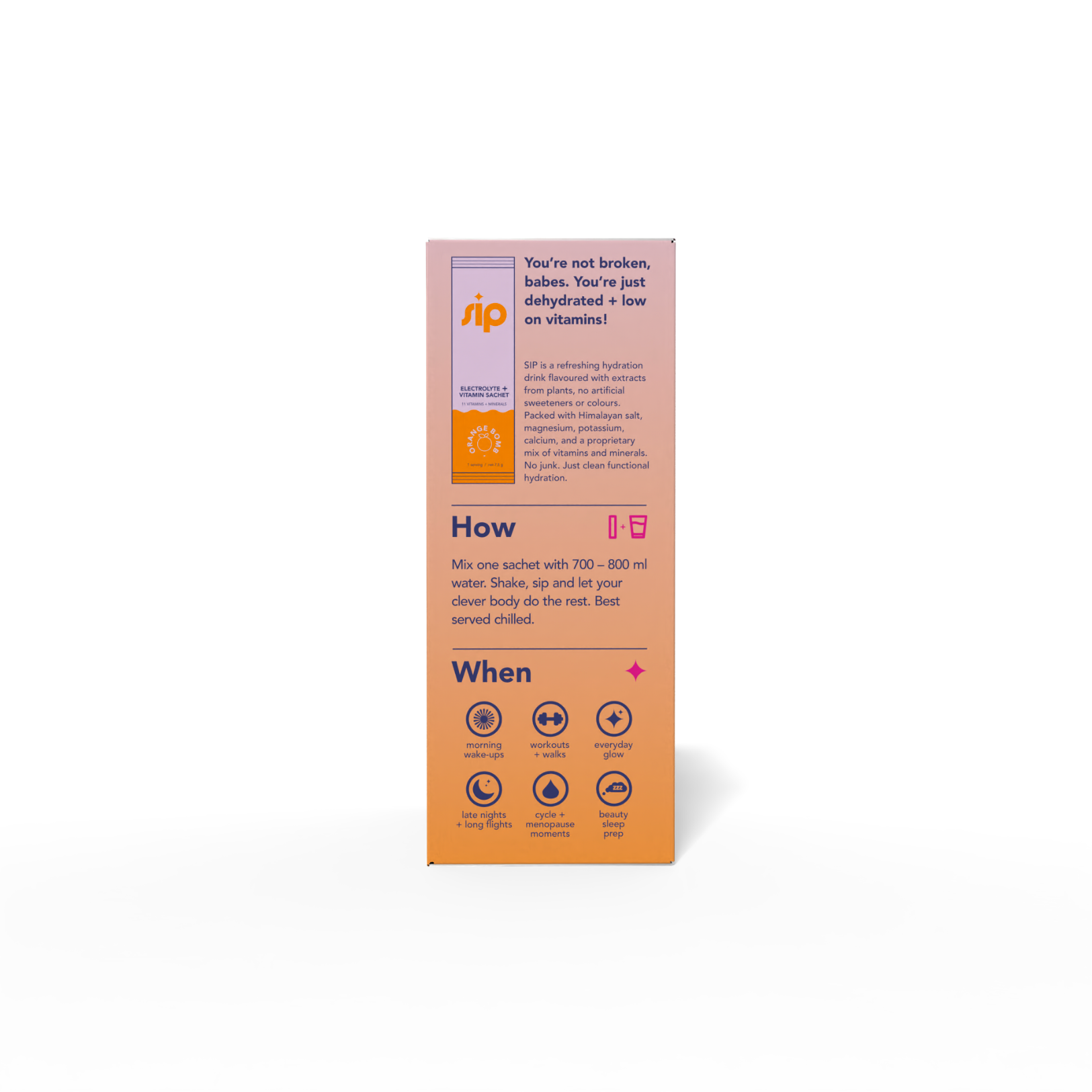 SIP - Daily Electrolyte & Vitamin Sachets Orange Bomb 20s