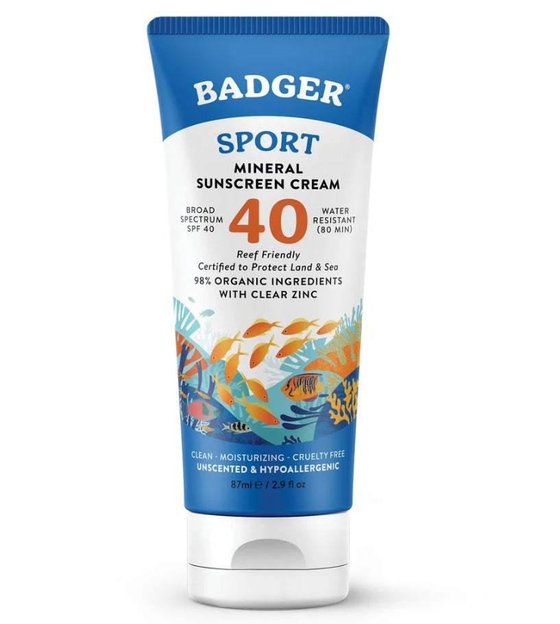 Badger - Sport Mineral Sunscreen Cream SPF 40 86ml
