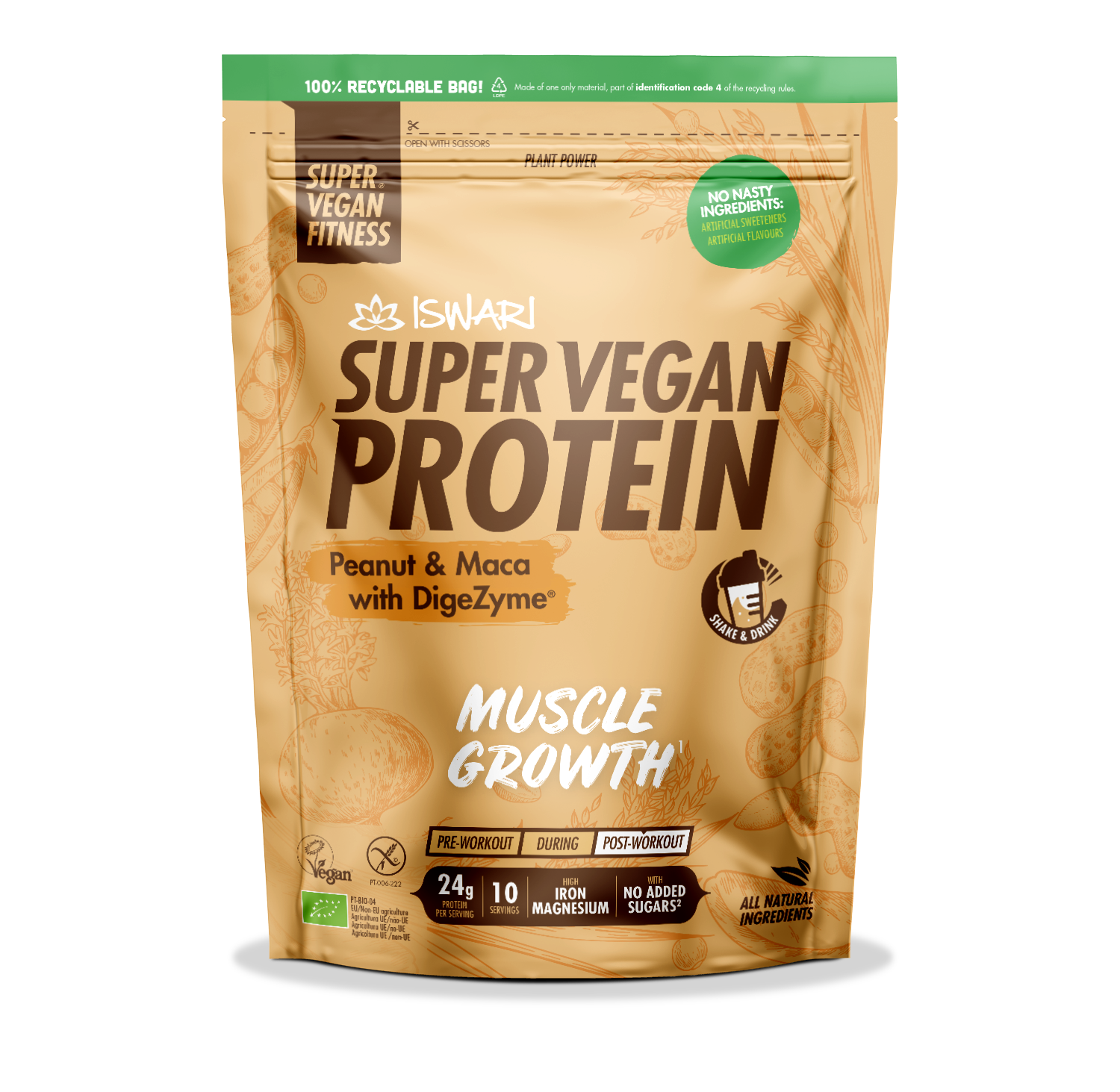 Iswari - Super Vegan Protein Muscle Growth Peanut Maca 400g