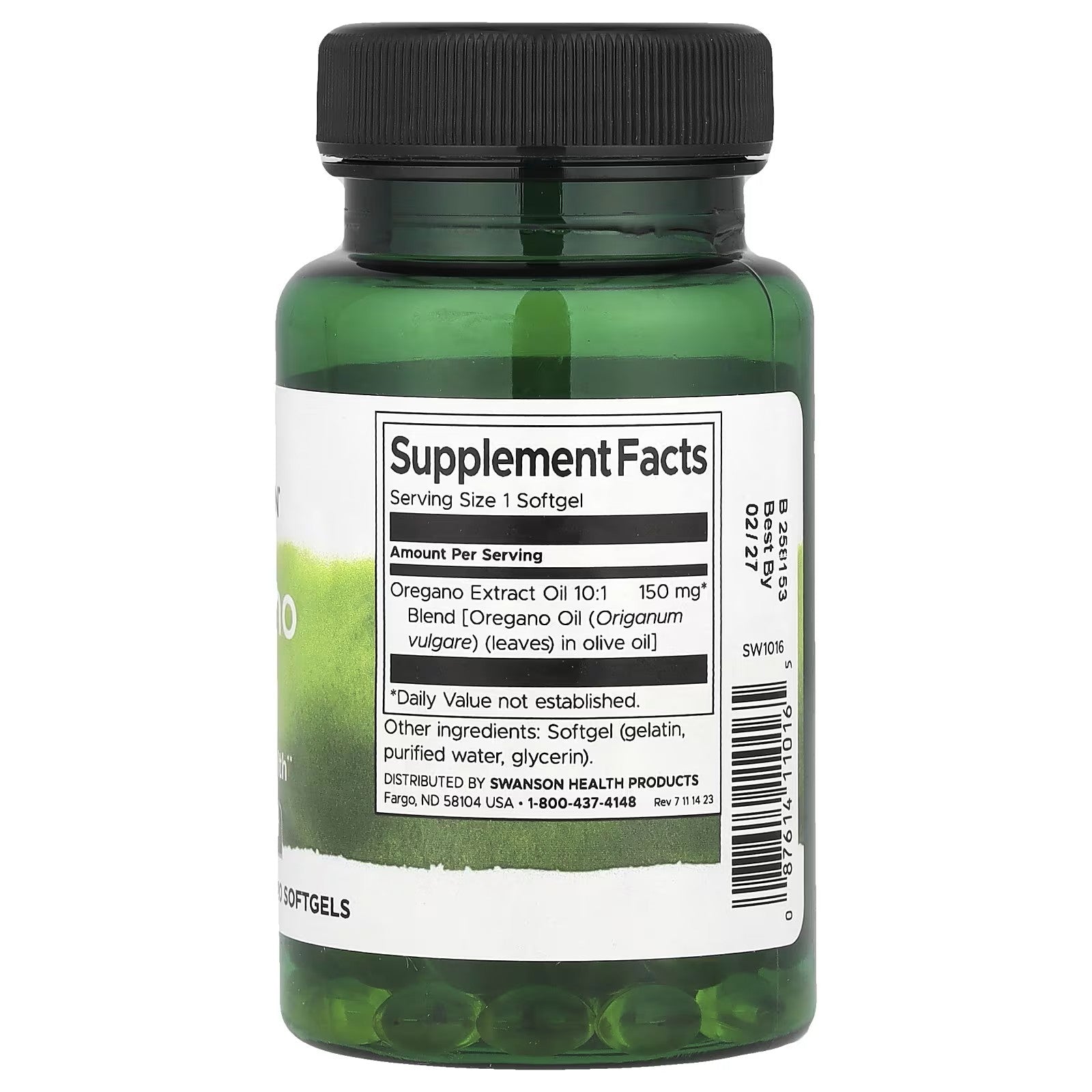 Swanson - Oregano Oil 10:1 Ext 150mg 120s