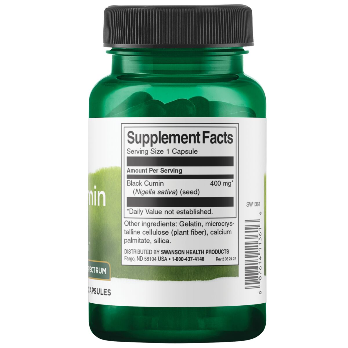 Swanson - Black Cumin Seed Full Spectrum 400mg 60s
