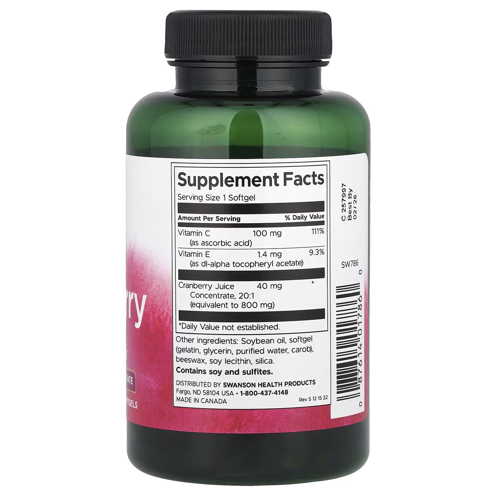 Swanson - Cranberry 20:1 Concentrate 180s