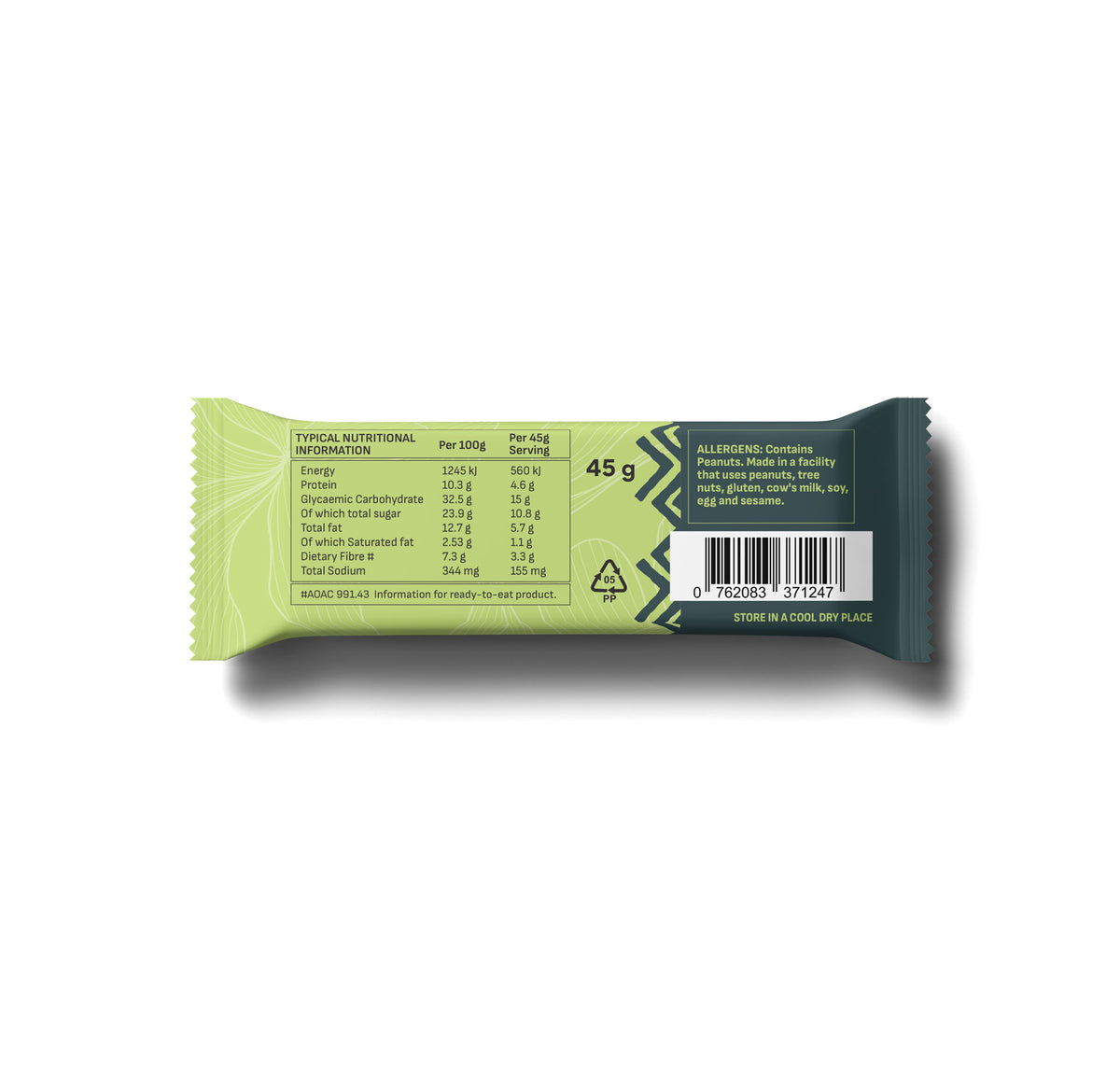 Kula - Energy Bar Salty Peanut & Lime Leaf 45g