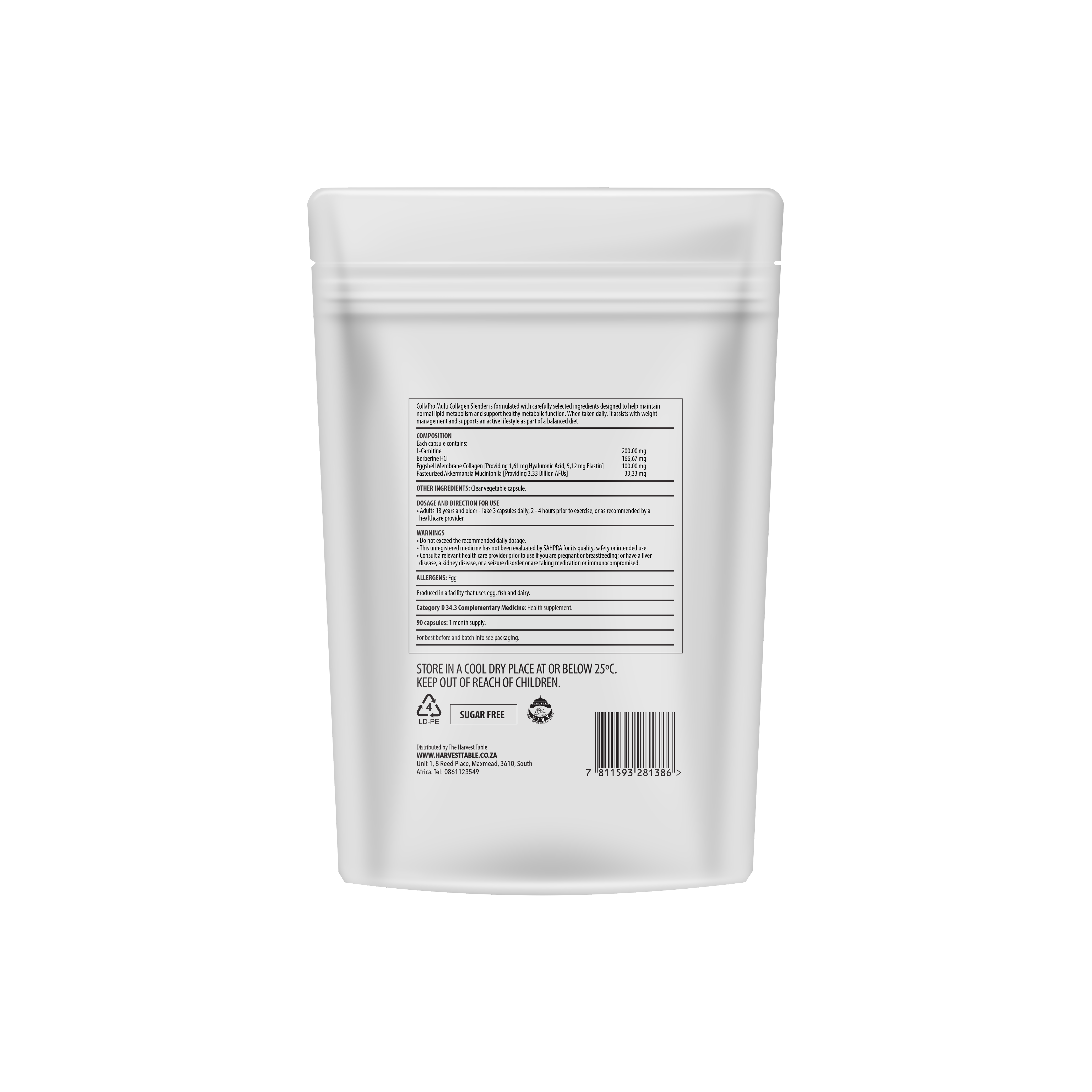 The Harvest Table - CollaPro Multi Collagen Slender Capsules 90 Pouch