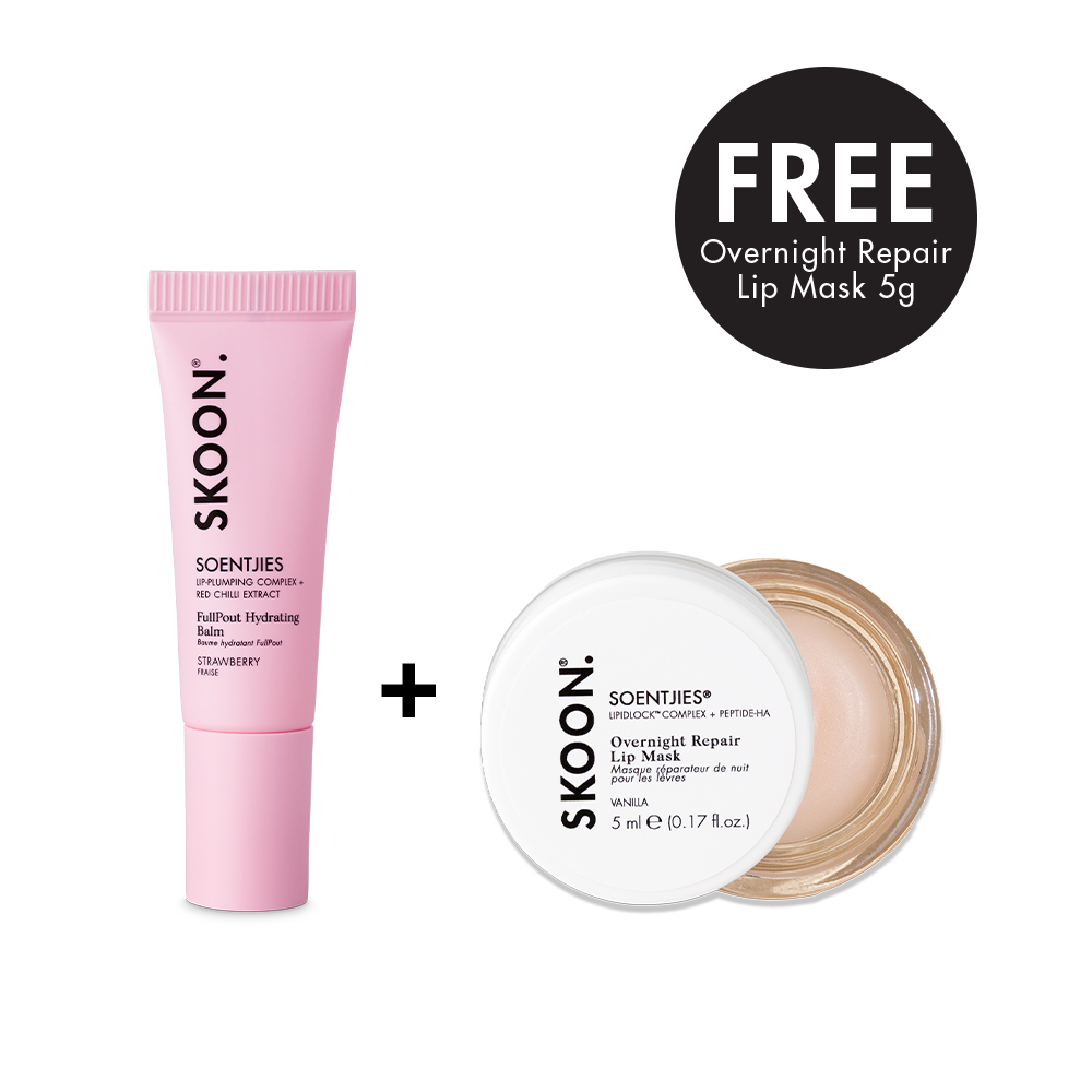 SKOON - Dream Lips Set Soenjties FullPout Hydrating Lip Balm 8ML + Soentjies Overnight Repair Lip Mask 5ml