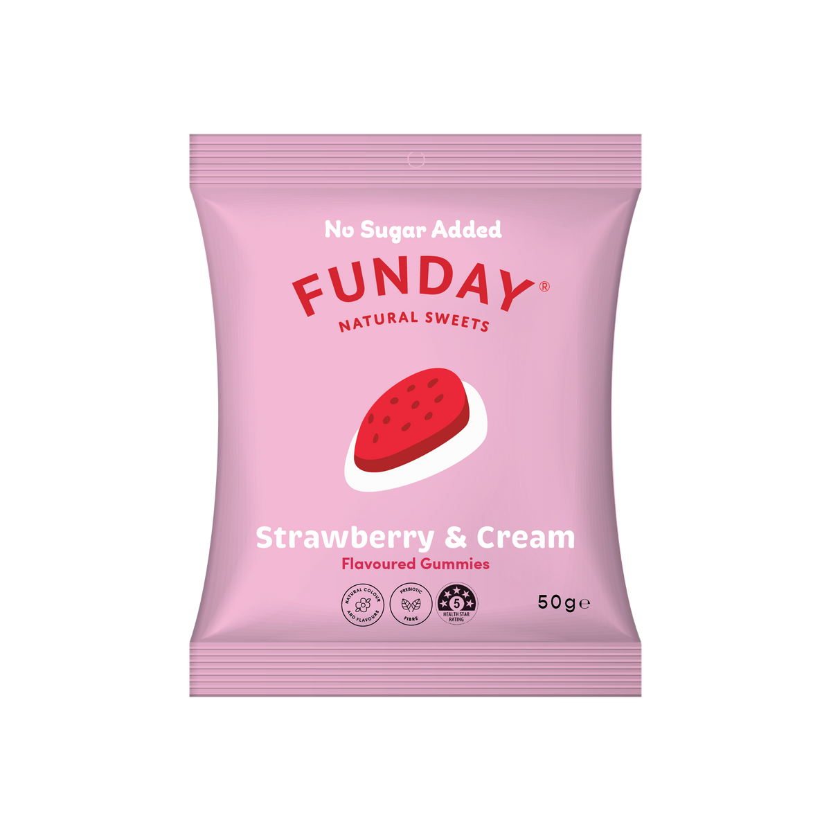 FUNDAY - Gummies Strawberry & Cream No Added Sugar 50g