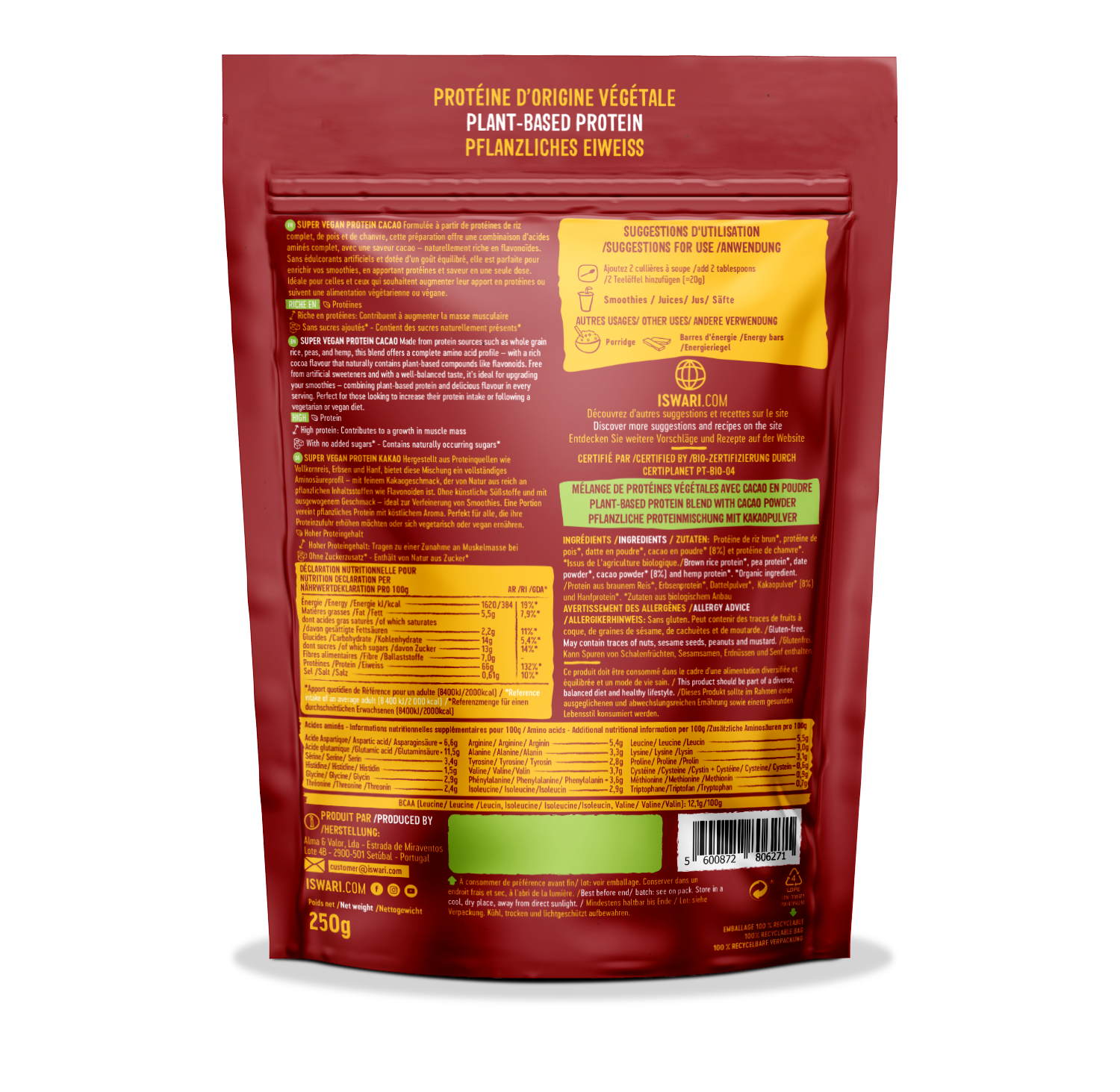 Iswari - Super Vegan Protein Cacao 250g