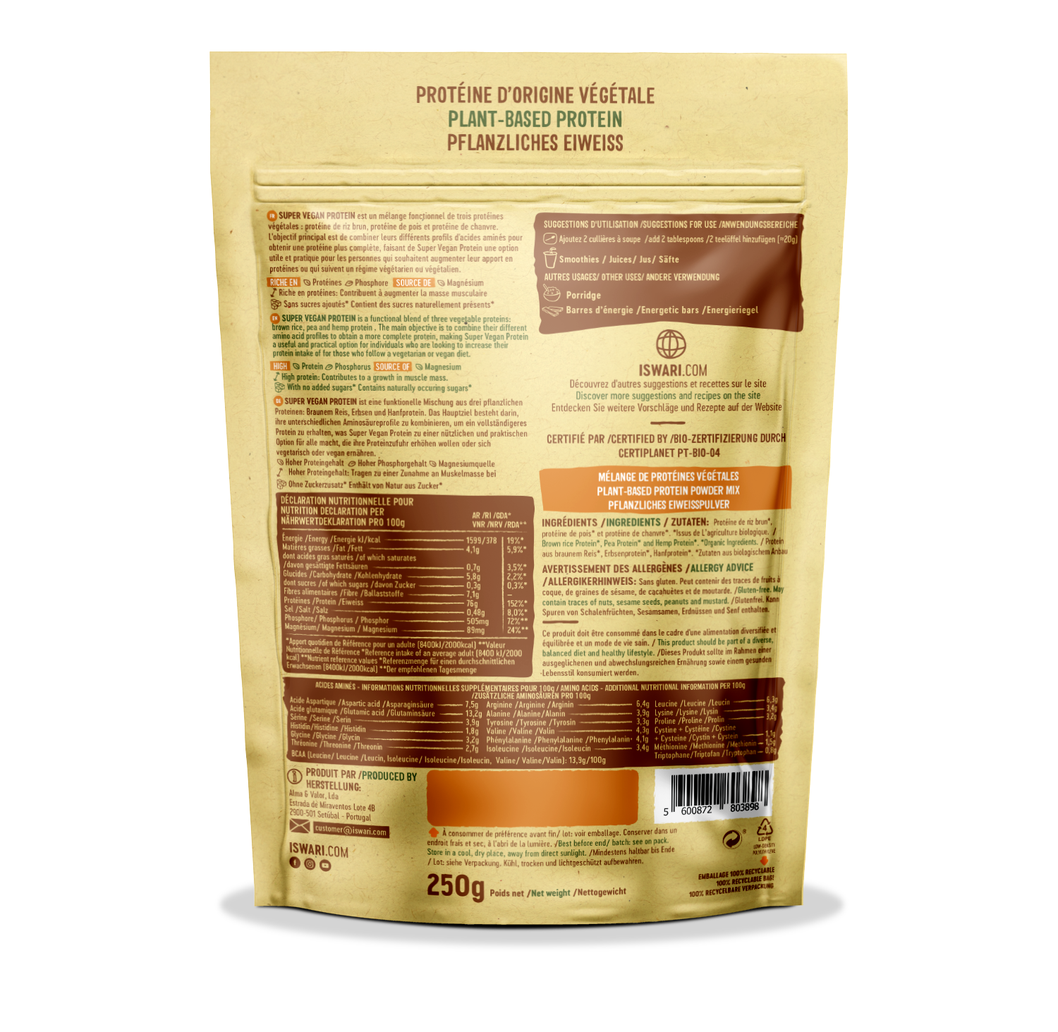 Iswari - Super Vegan Protein Orginal 250g