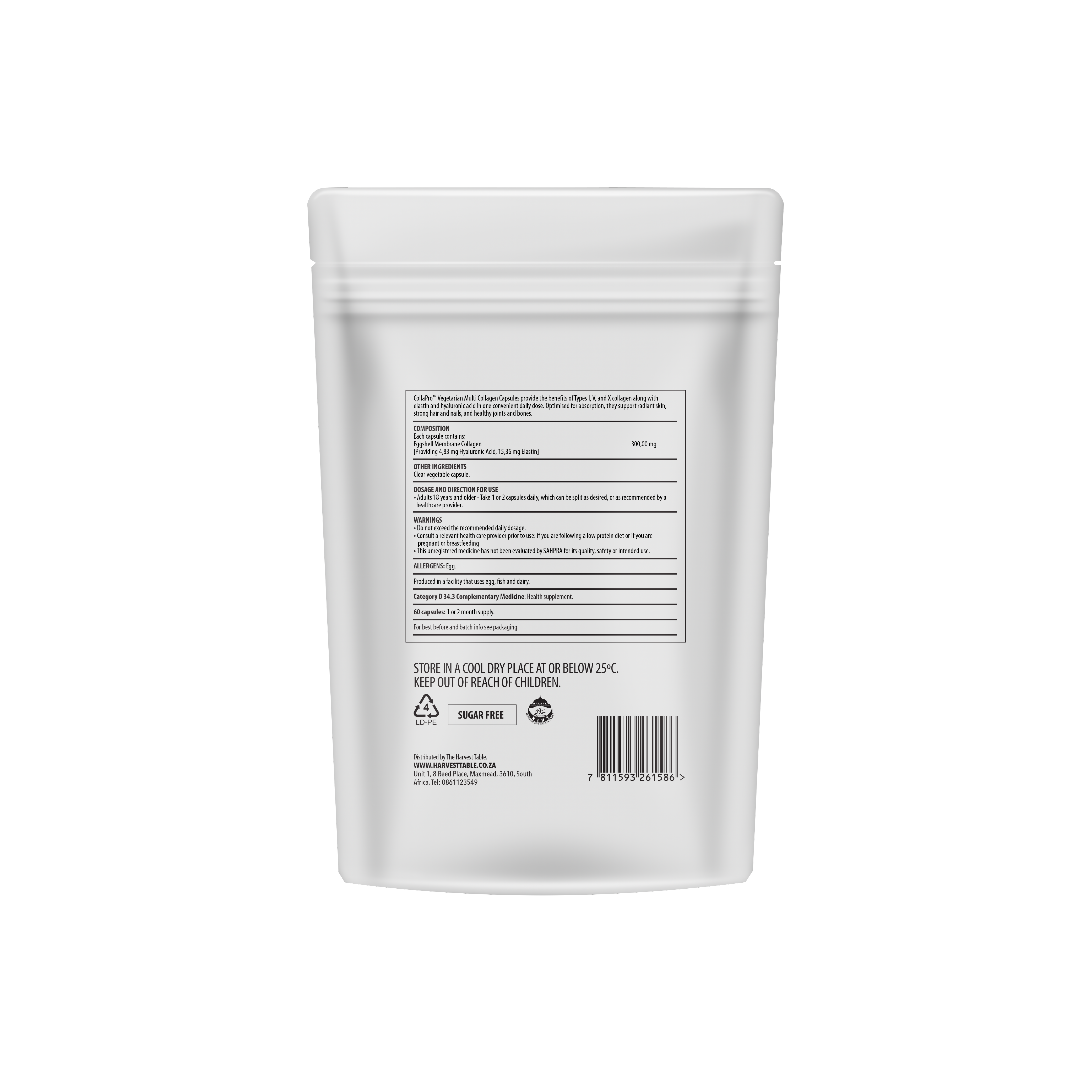 The Harvest Table - CollaPro Multi Collagen Gut Repair Capsules 90 Pouch