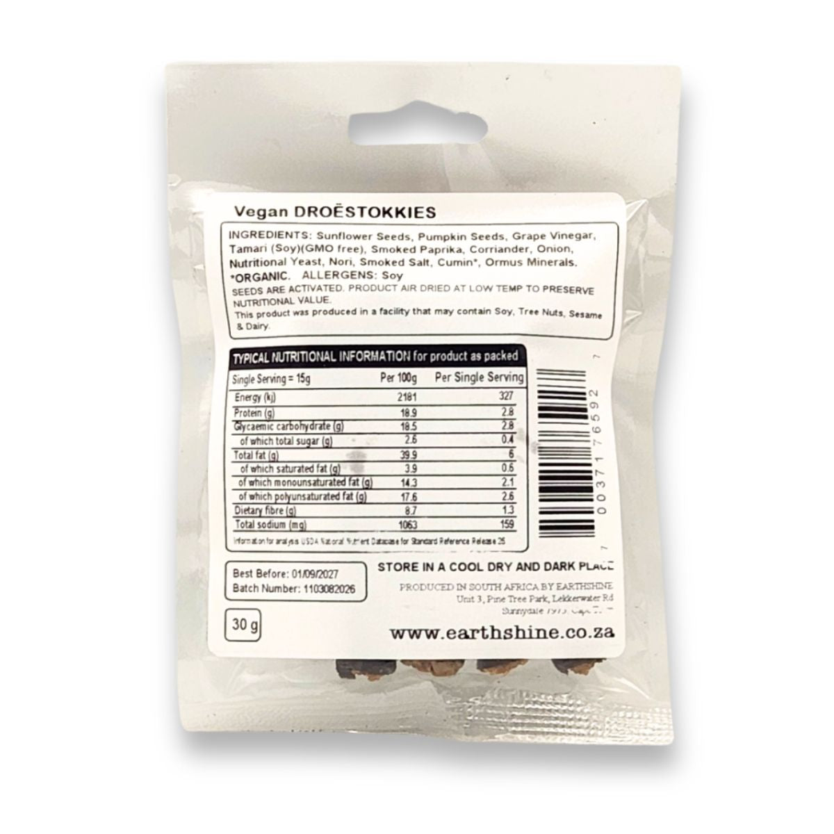 Earthshine - Droestokkies Vegan 30g