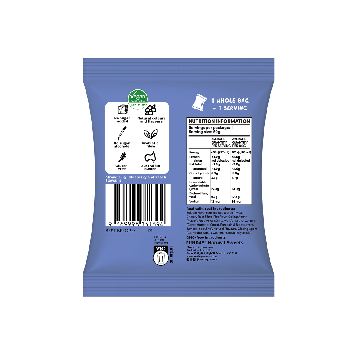 FUNDAY - Gummy Koalas Vegan No Added Sugar 50g