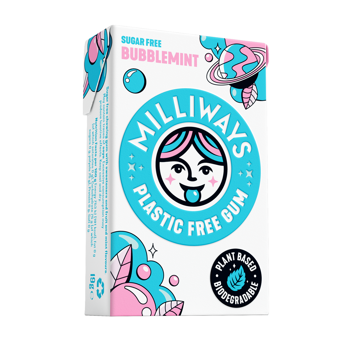 Milliways Sugar Free Bubble Mint 19g