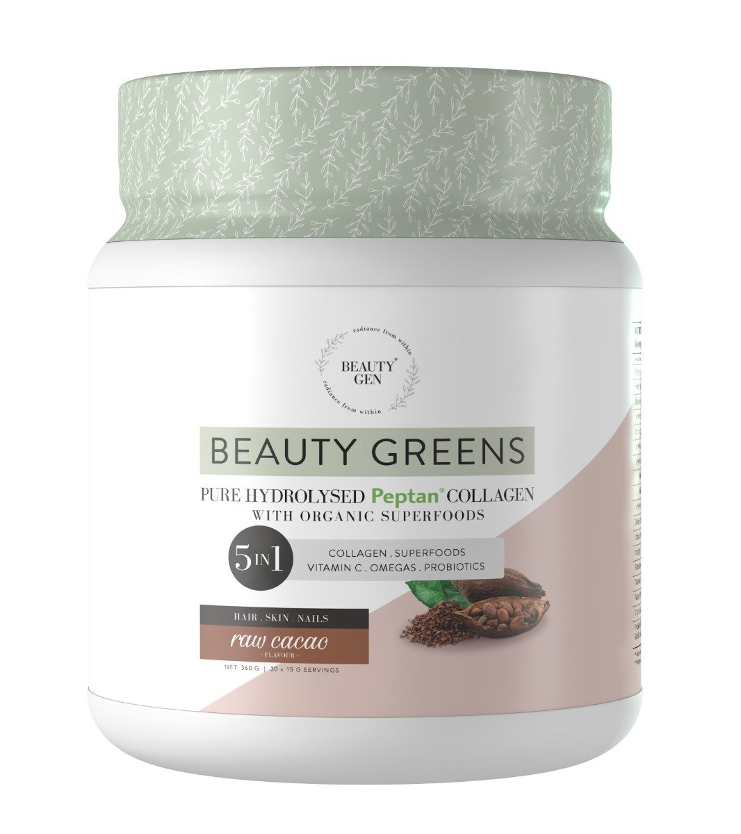 Beauty Gen - Beauty Greens Raw Cacao 450g