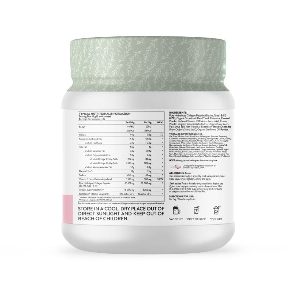 Beauty Gen - Beauty Greens Raw Cacao 450g