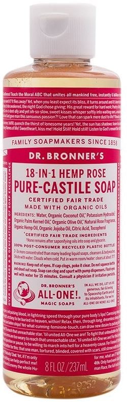 Dr Bronner - Pure Castile Liquid Soap Rose 237ml