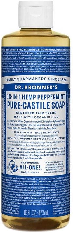 Dr Bronner - Pure Castile Liquid Soap Peppermint 473ml