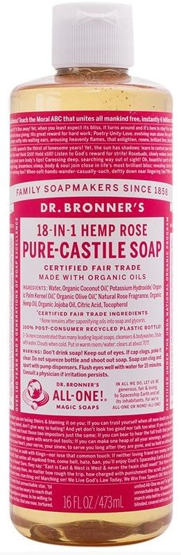Dr Bronner - Pure Castile Liquid Soap Rose 473ml