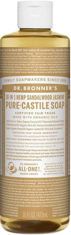 Dr Bronner - Pure Castile Liquid Soap Sandalwood Jasmine 473ml