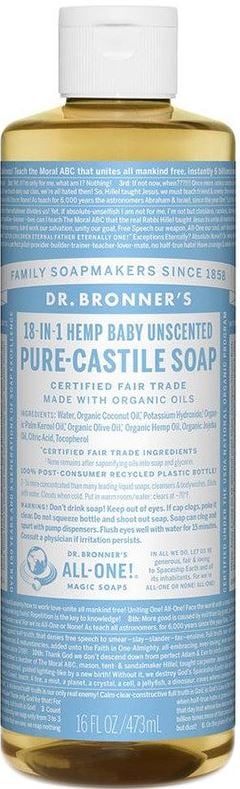 Dr Bronner - Pure Castile Liquid Soap Baby Unscented 473ml