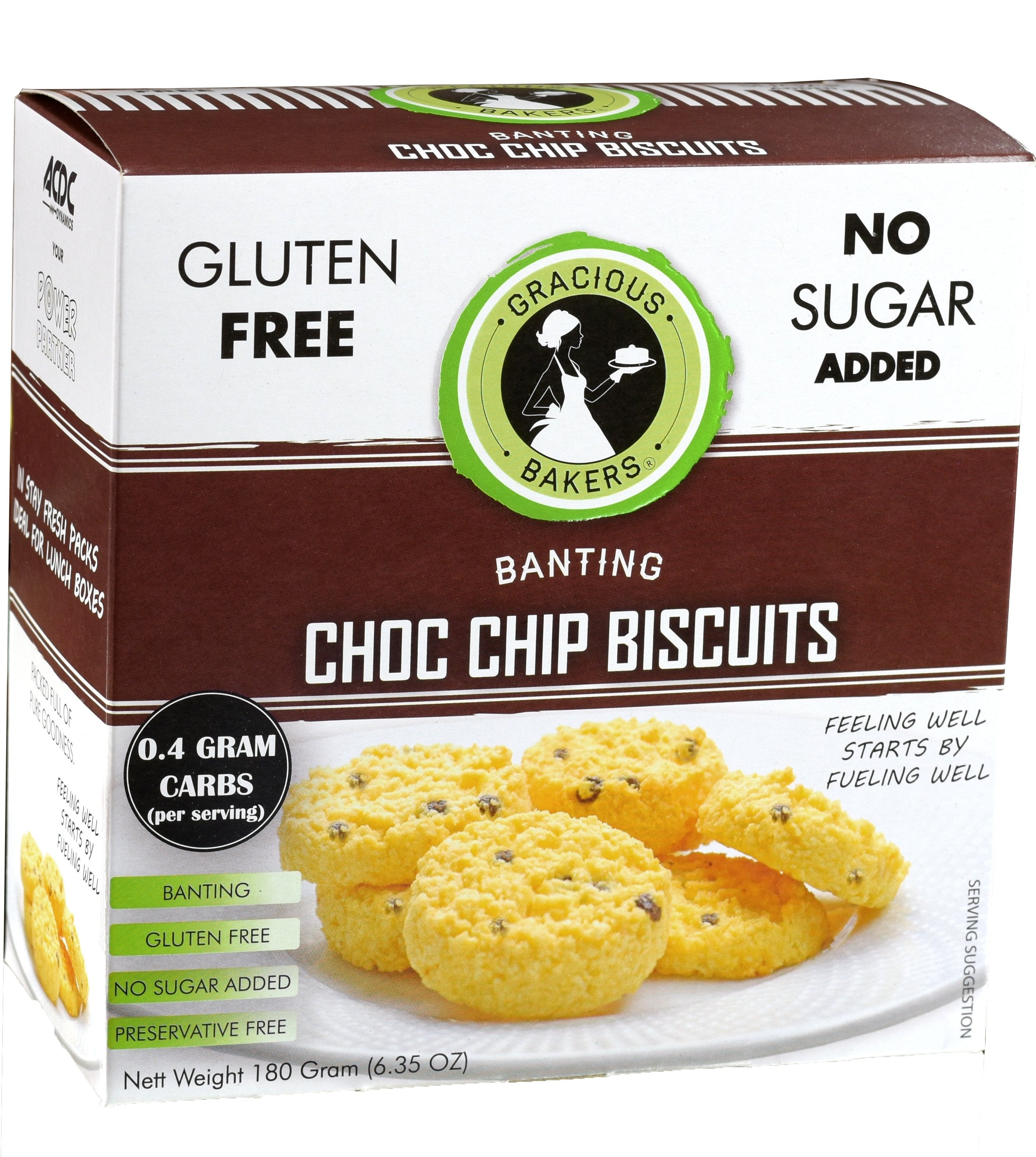 Gracious Bakers - Biscuits Chocolate Chip Banting 180g