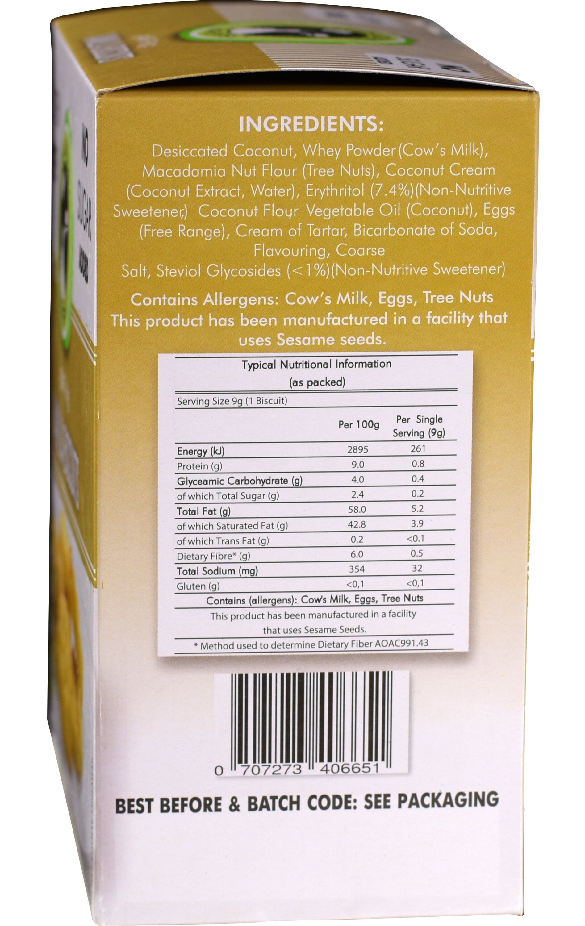 Gracious Bakers - Biscuits Vanilla banting 180g