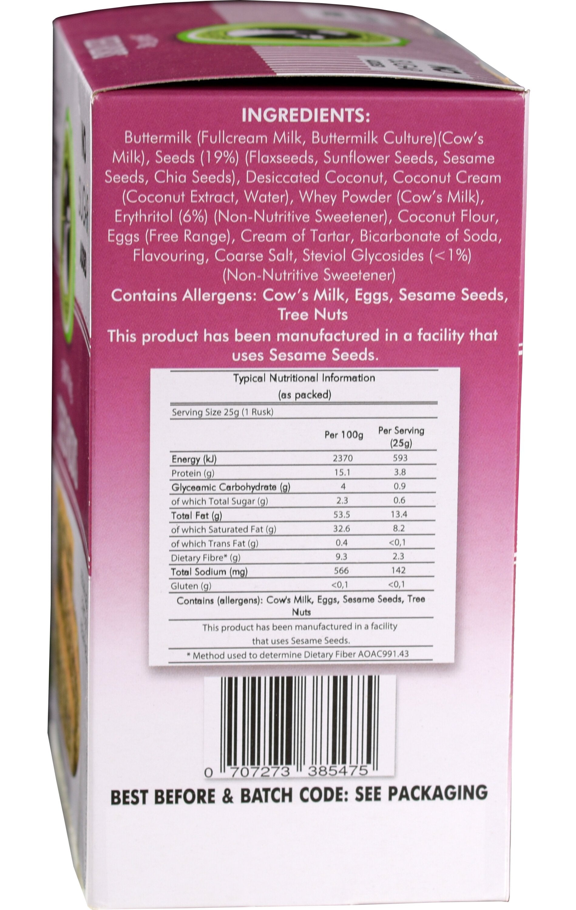 Gracious Bakers - Rusks Banting 250g