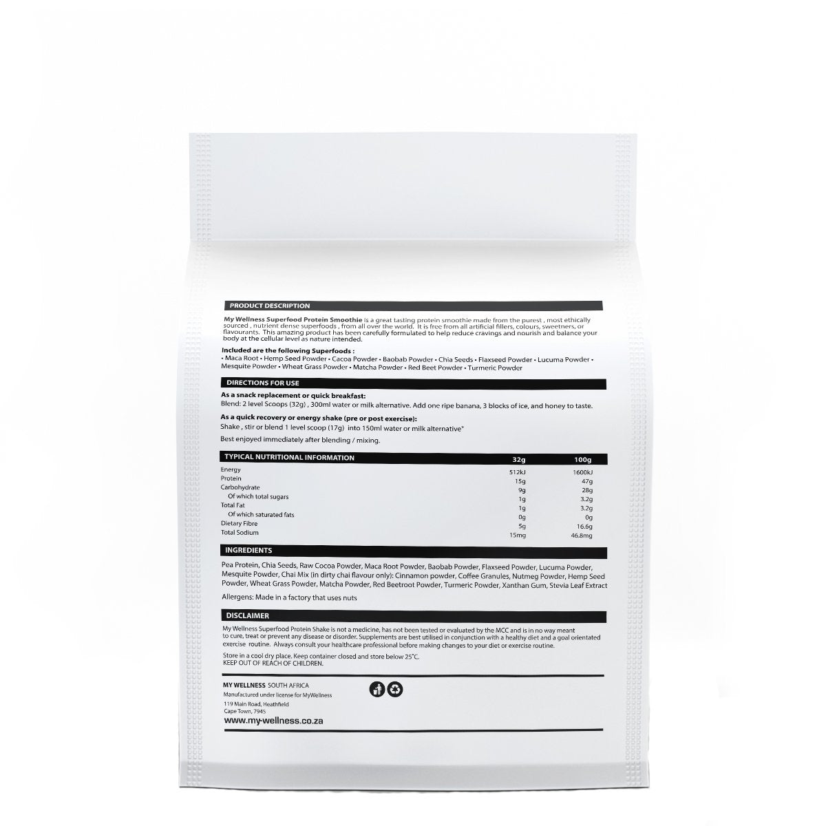 My Wellness - Superfood Protein Smoothie Chocolate