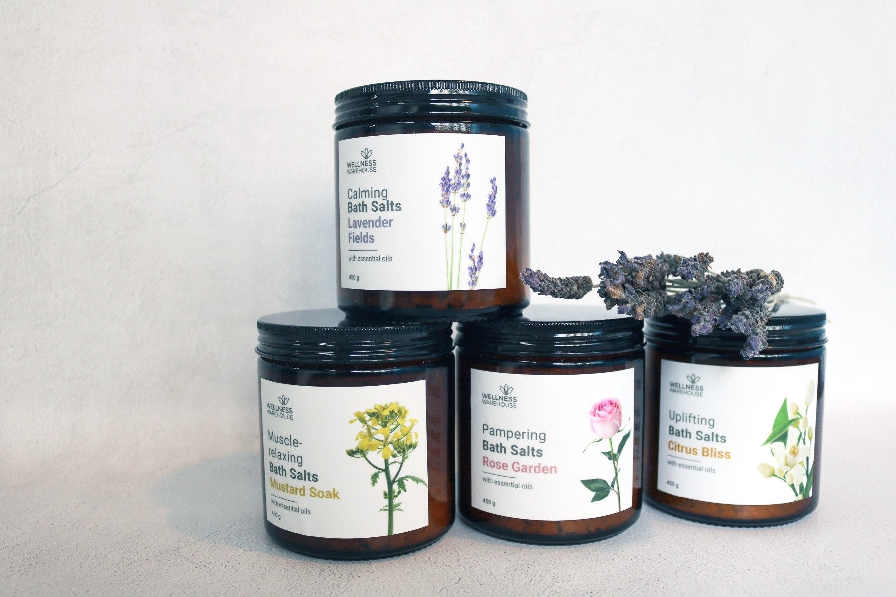 Wellness - Bath Salts Jar Rose 450g