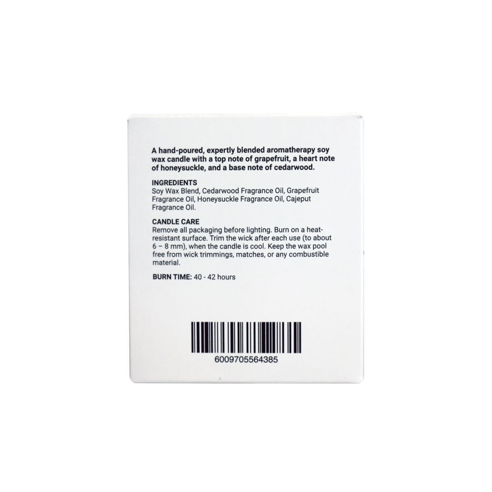Wellness - Scented Candle Honeysuckle Grapefruit & Cedarwood 250g