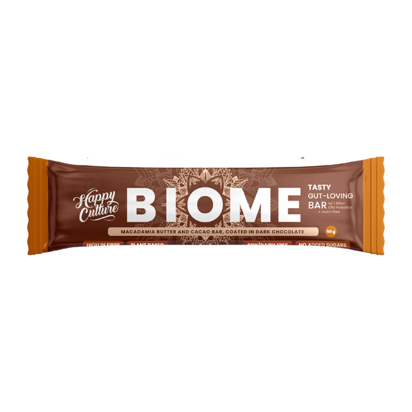 Happy Culture - Biome Bar Cacao Macadamia Chocolate 50g – Wellness