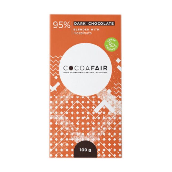 #CocoaFair -  95% Dark Chocolate Slab Hazelnuts 100g