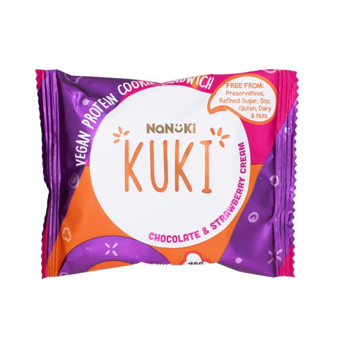 Nanuki - Kuki Cookie Sandwich Chocolate & Strawberry 45g